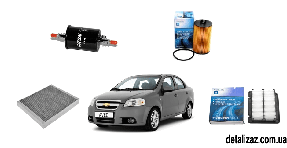 Набор фильтров для автомобиля Авео: воздушные, топливные, масляные и салонные